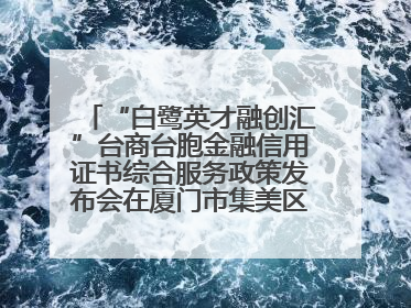 “白鹭英才融创汇”台商台胞金融信用证书综合服务政策发布会在厦门市集美区成功举办