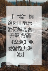 “粽”情洛阳丨隋唐洛阳城宠客升级 背诵《离骚》免费游览九洲池