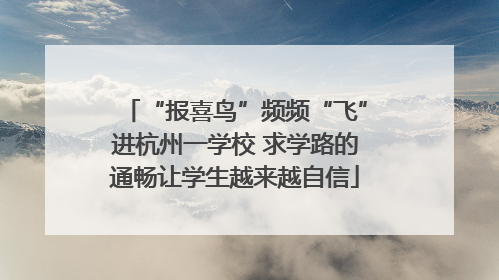 “报喜鸟”频频“飞”进杭州一学校 求学路的通畅让学生越来越自信