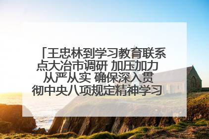 王忠林到学习教育联系点大冶市调研 加压加力 从严从实 确保深入贯彻中央八项规定精神学习教育取得实效