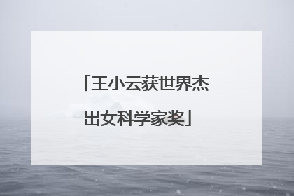 王小云获世界杰出女科学家奖
