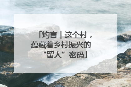 灼言|这个村,蕴藏着乡村振兴的“留人”密码