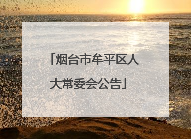 烟台市牟平区人大常委会公告