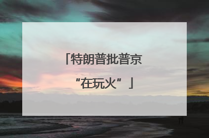 特朗普批普京“在玩火”