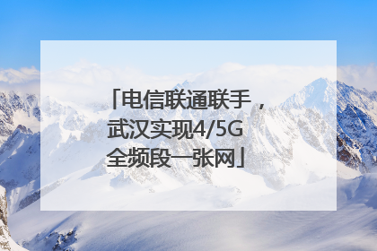 电信联通联手，武汉实现4/5G全频段一张网
