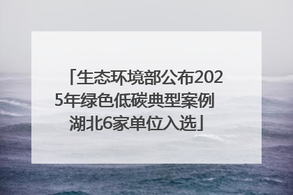 生态环境部公布2025年绿色低碳典型案例 湖北6家单位入选