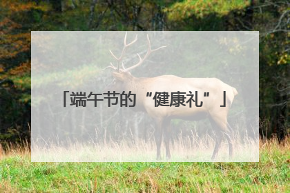 端午节的“健康礼”