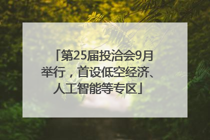 第25届投洽会9月举行，首设低空经济、人工智能等专区