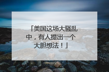 美国这场大骚乱中，有人提出一个大胆想法！