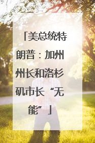 美总统特朗普：加州州长和洛杉矶市长“无能”