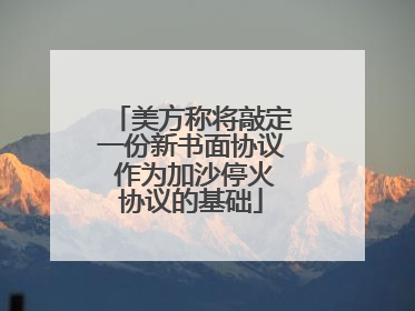 美方称将敲定一份新书面协议 作为加沙停火协议的基础