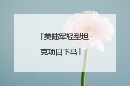 美陆军轻型坦克项目下马