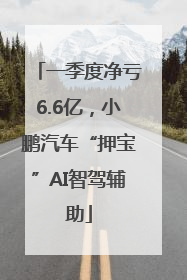 一季度净亏6.6亿，小鹏汽车“押宝”AI智驾辅助