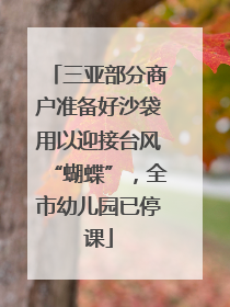 三亚部分商户准备好沙袋用以迎接台风“蝴蝶”，全市幼儿园已停课
