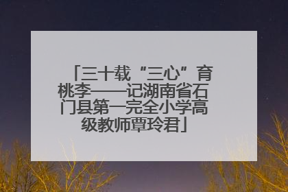 三十载“三心”育桃李——记湖南省石门县第一完全小学高级教师覃玲君