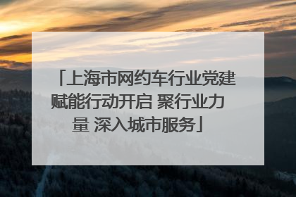 上海市网约车行业党建赋能行动开启 聚行业力量 深入城市服务
