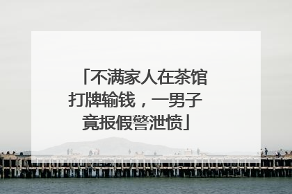 不满家人在茶馆打牌输钱，一男子竟报假警泄愤
