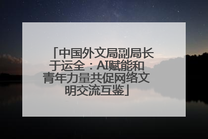 中国外文局副局长于运全：AI赋能和青年力量共促网络文明交流互鉴