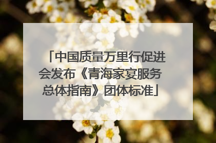 中国质量万里行促进会发布《青海家宴服务总体指南》团体标准