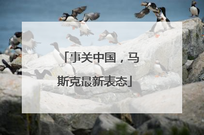 事关中国，马斯克最新表态