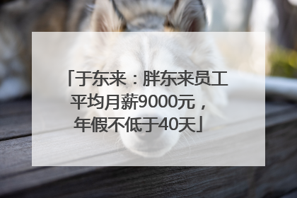 于东来：胖东来员工平均月薪9000元，年假不低于40天