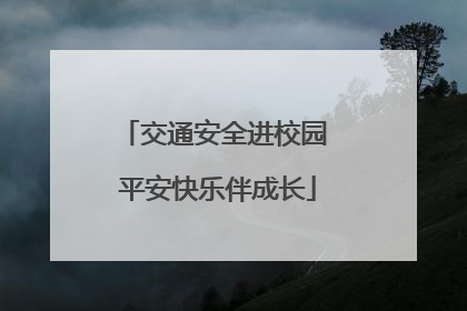 交通安全进校园 平安快乐伴成长