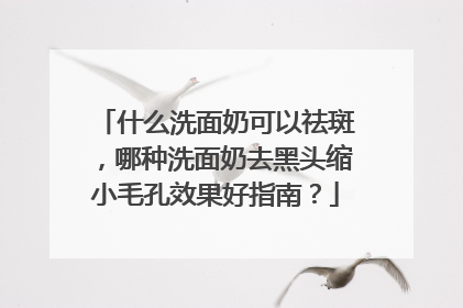 什么洗面奶可以祛斑，哪种洗面奶去黑头缩小毛孔效果好指南？