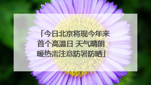 今日北京将现今年来首个高温日 天气晴朗暖热需注意防暑防晒