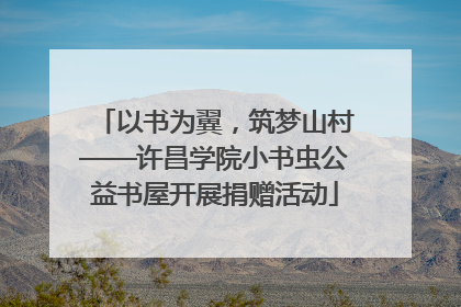 以书为翼，筑梦山村——许昌学院小书虫公益书屋开展捐赠活动