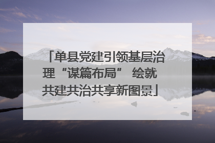 单县党建引领基层治理“谋篇布局” 绘就共建共治共享新图景