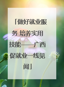 做好就业服务 培养实用技能——广西促就业一线见闻