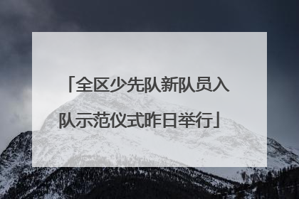 全区少先队新队员入队示范仪式昨日举行