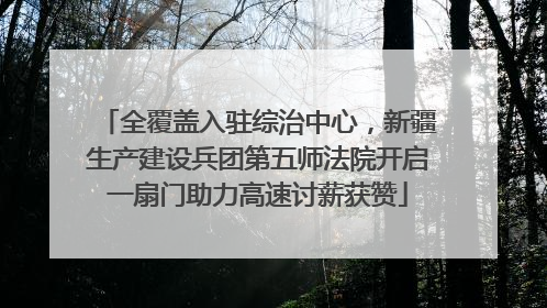 全覆盖入驻综治中心，新疆生产建设兵团第五师法院开启一扇门助力高速讨薪获赞