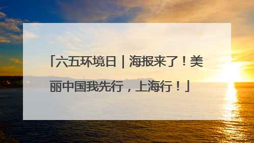 六五环境日｜海报来了！美丽中国我先行，上海行！