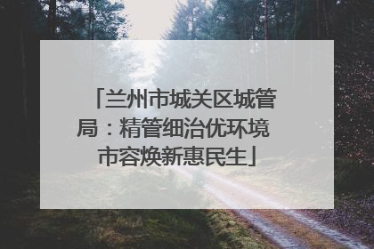 兰州市城关区城管局：精管细治优环境 市容焕新惠民生