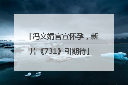 冯文娟官宣怀孕，新片《731》引期待