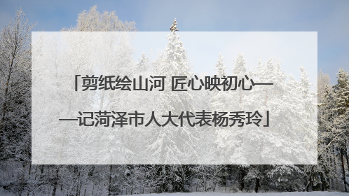 剪纸绘山河 匠心映初心——记菏泽市人大代表杨秀玲
