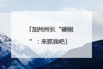 加州州长“硬刚”：来抓我吧