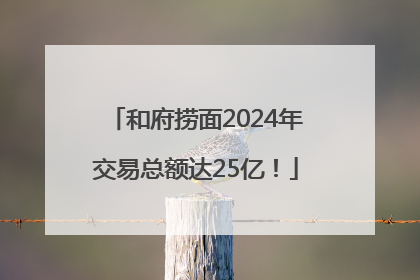 和府捞面2024年交易总额达25亿！
