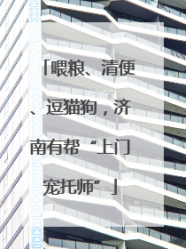 喂粮、清便、逗猫狗，济南有帮“上门宠托师”