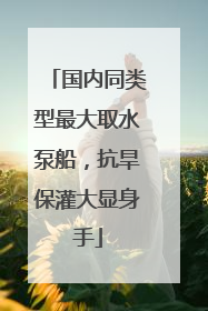 国内同类型最大取水泵船，抗旱保灌大显身手