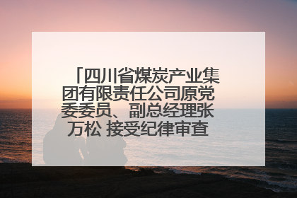 四川省煤炭产业集团有限责任公司原党委委员、副总经理张万松 接受纪律审查和监察调查