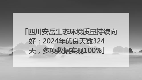 四川安岳生态环境质量持续向好：2024年优良天数324天，多项数据实现100%