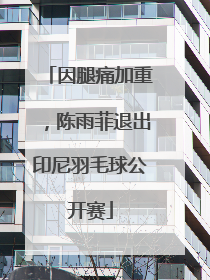 因腿痛加重，陈雨菲退出印尼羽毛球公开赛