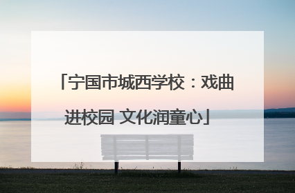 宁国市城西学校:戏曲进校园 文化润童心