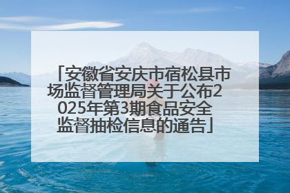 安徽省安庆市宿松县市场监督管理局关于公布2025年第3期食品安全监督抽检信息的通告