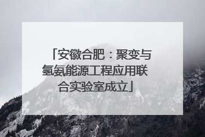 安徽合肥：聚变与氢氨能源工程应用联合实验室成立