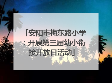 安阳市梅东路小学：开展第三届幼小衔接开放日活动