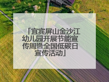 宜宾屏山金沙江幼儿园开展节能宣传周暨全国低碳日宣传活动