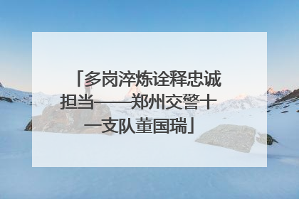 多岗淬炼诠释忠诚担当——郑州交警十一支队董国瑞